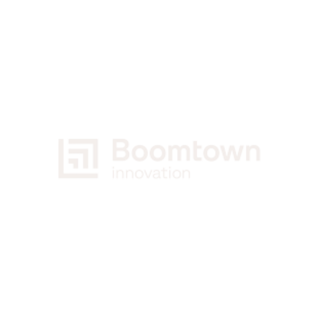 The boomtown innovation logo is on a white background.