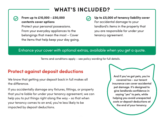 What's included - tenant insurance