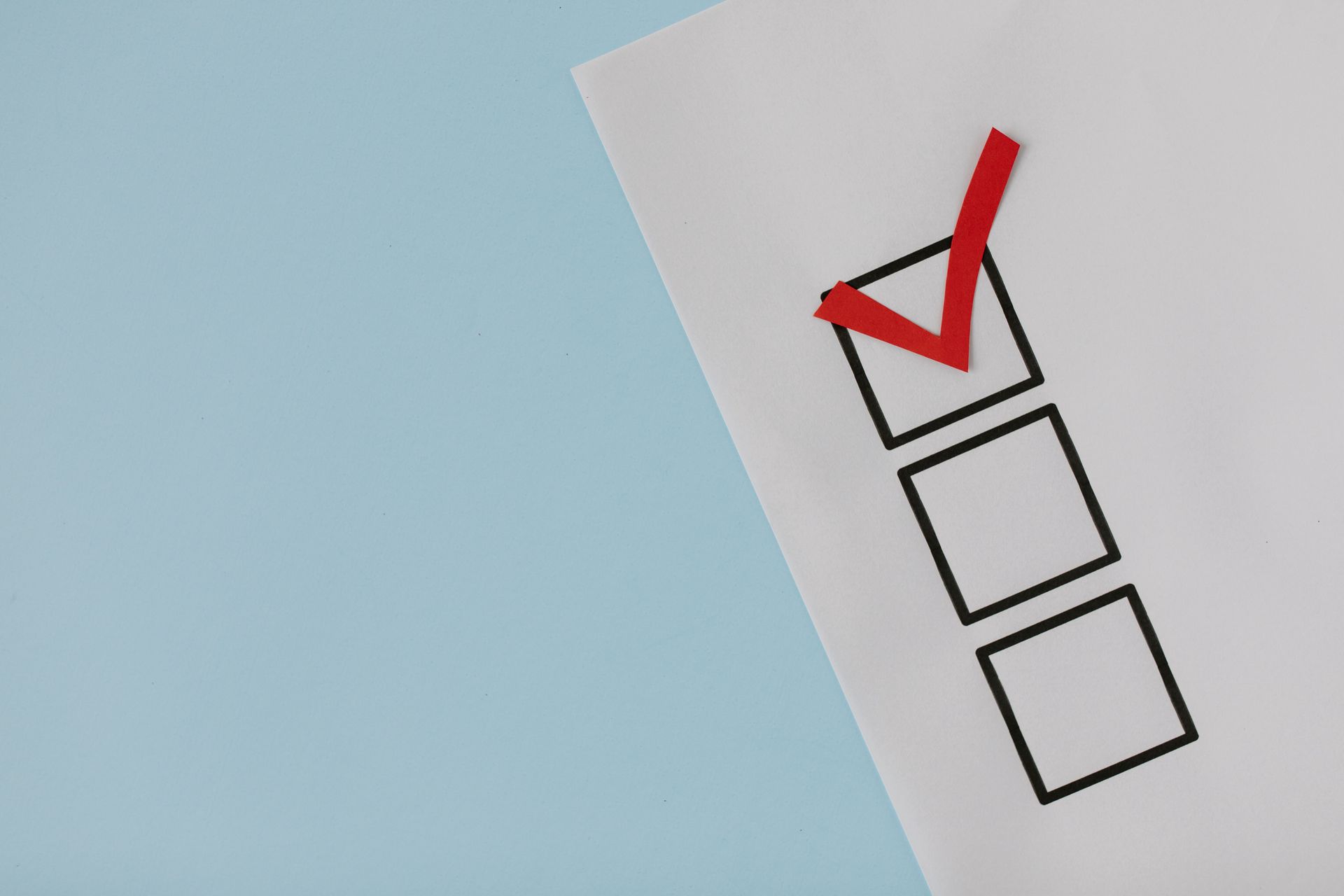 Checklist showing box ticked