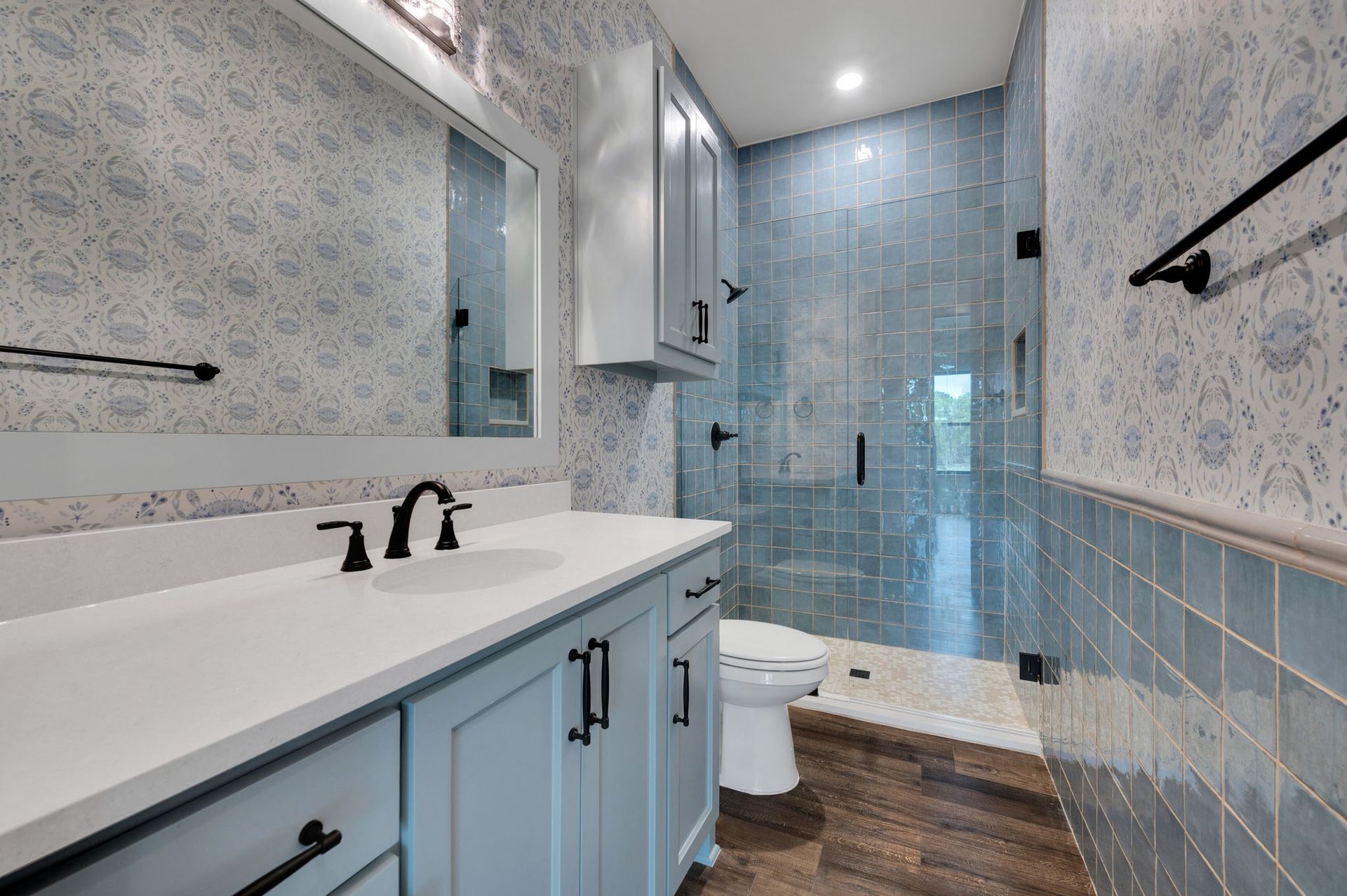 bathroom remodel with tile shower North Texas