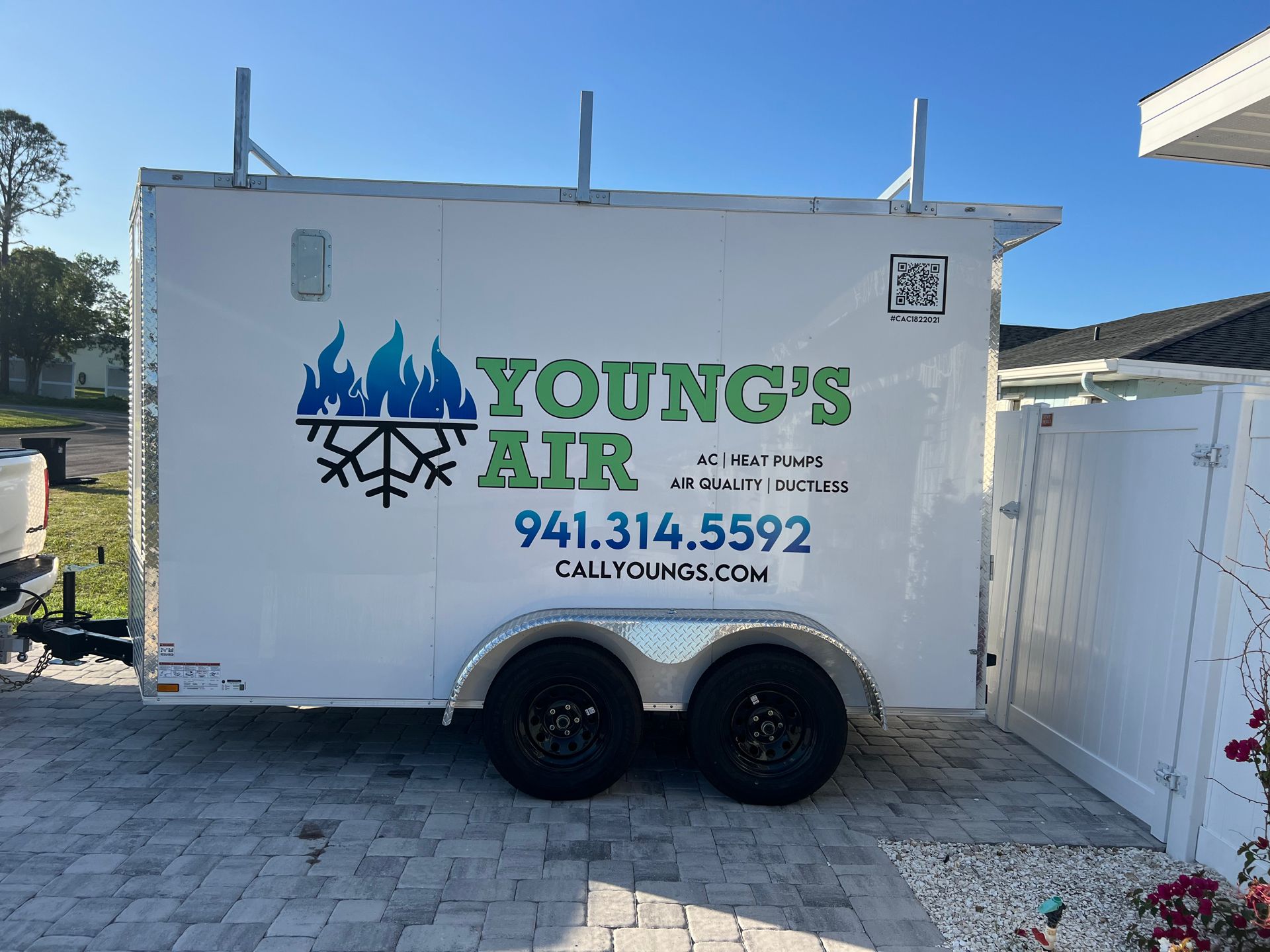 White trailer with 