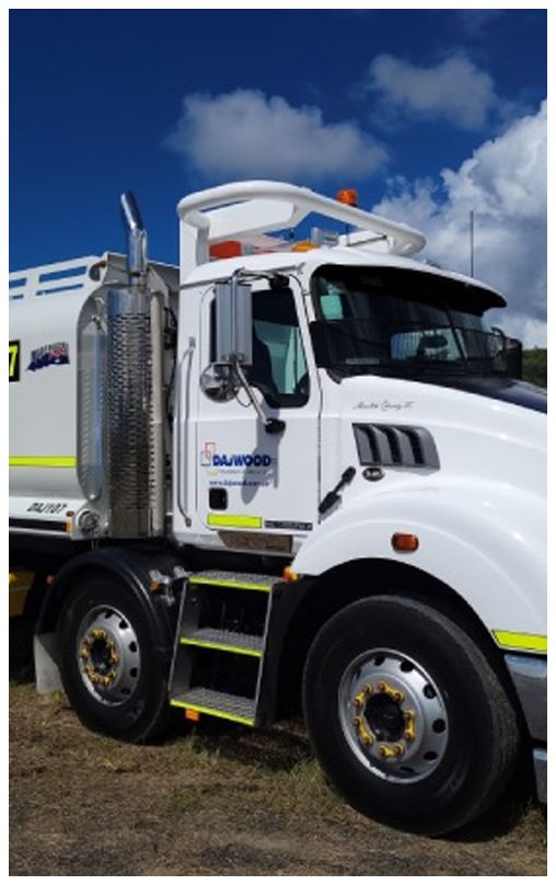 A white truck with the number 7 on the side