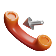 Orange phone receiver with incoming call indicator.