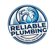 Reliable Plumbing logo with blue faucet, water droplet, and “Contra Costa and Beyond” text