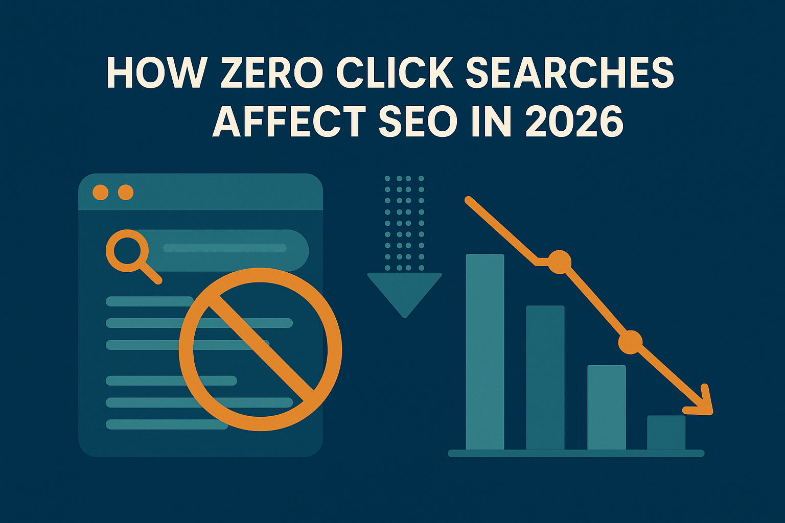 Graphic showing a search icon with a