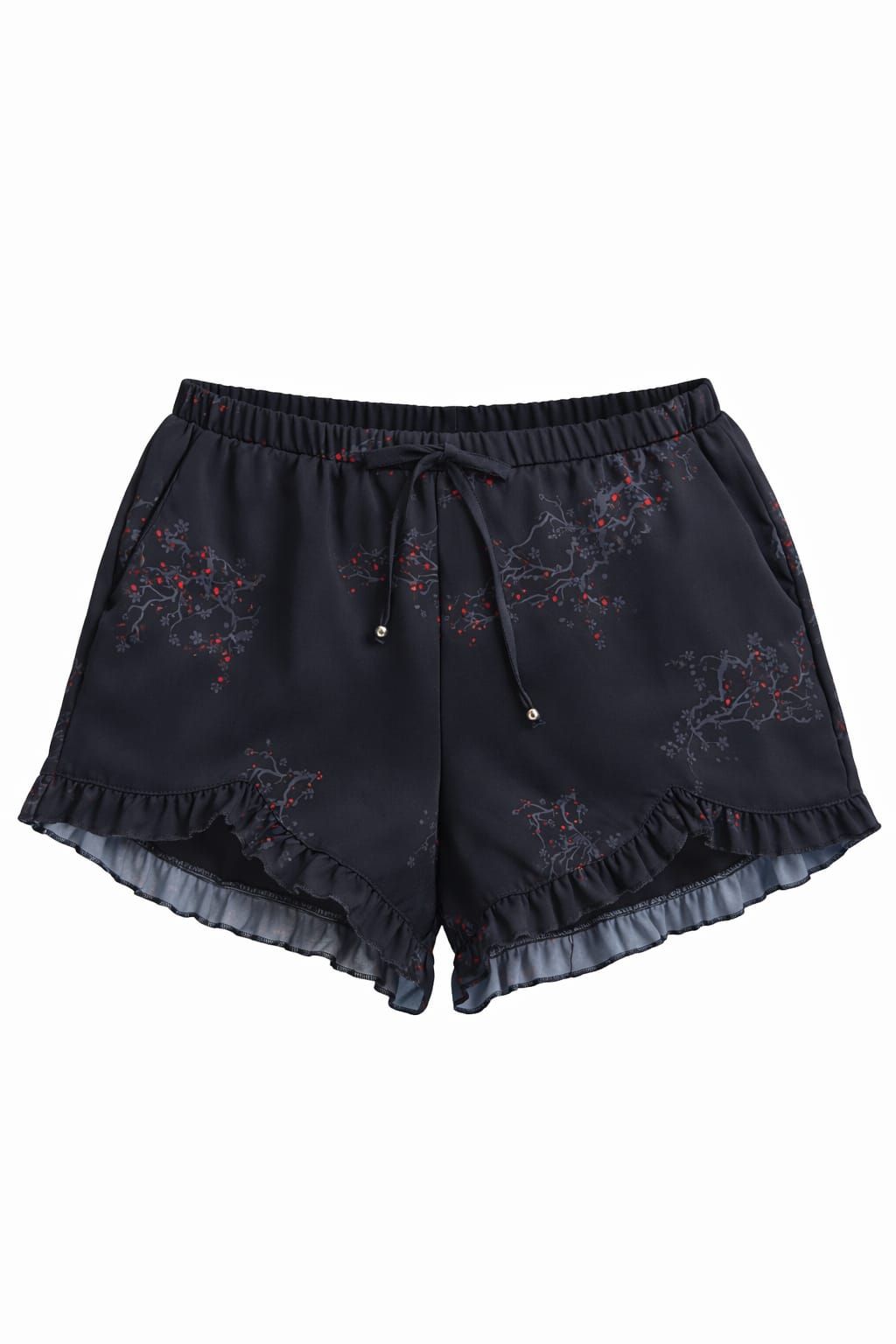 GARDEN RUFFLE SHORT MUJER NEGRO CEREZO