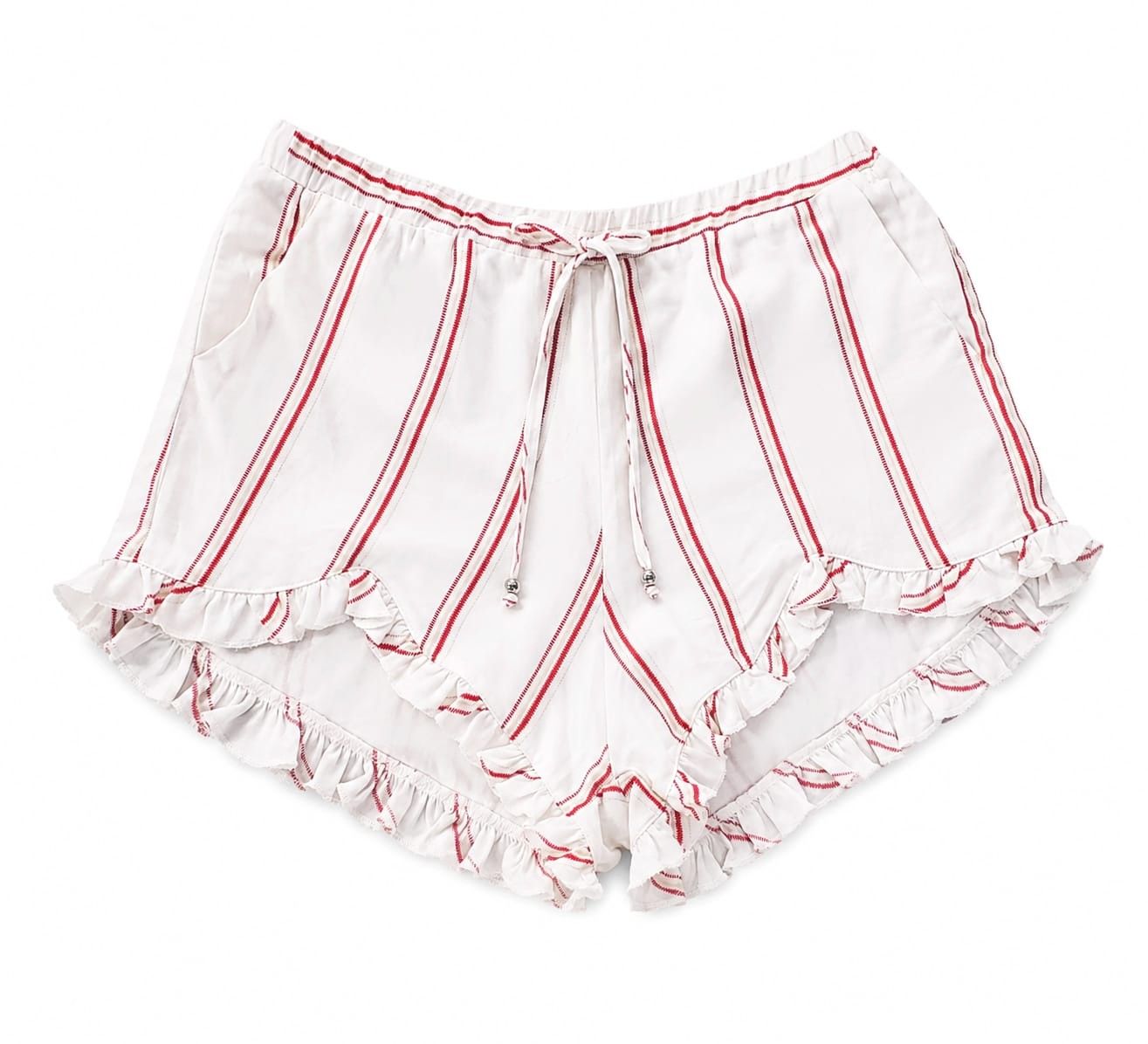 RUFFLE SHORT MUJER BLANCO STRIPE