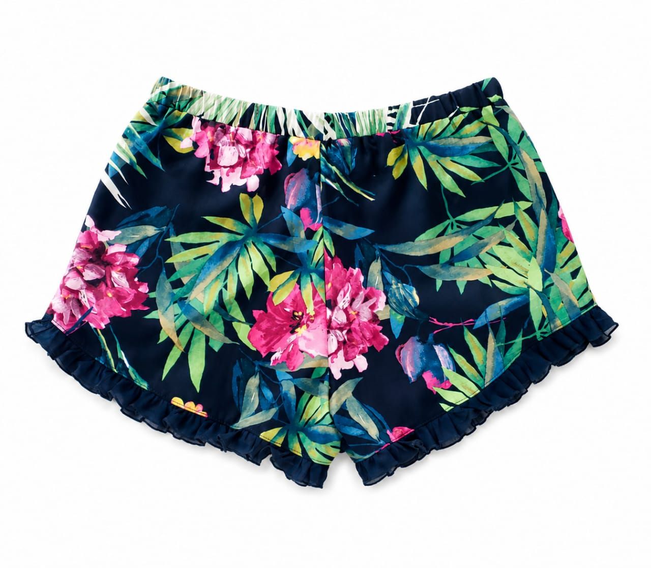 RUFFLE SHORT MUJER AZUL TROPOCAL