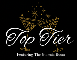 A logo for top tier featuring the genesis room