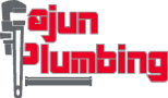 A red and gray plumbing logo with a wrench integrated into the text.