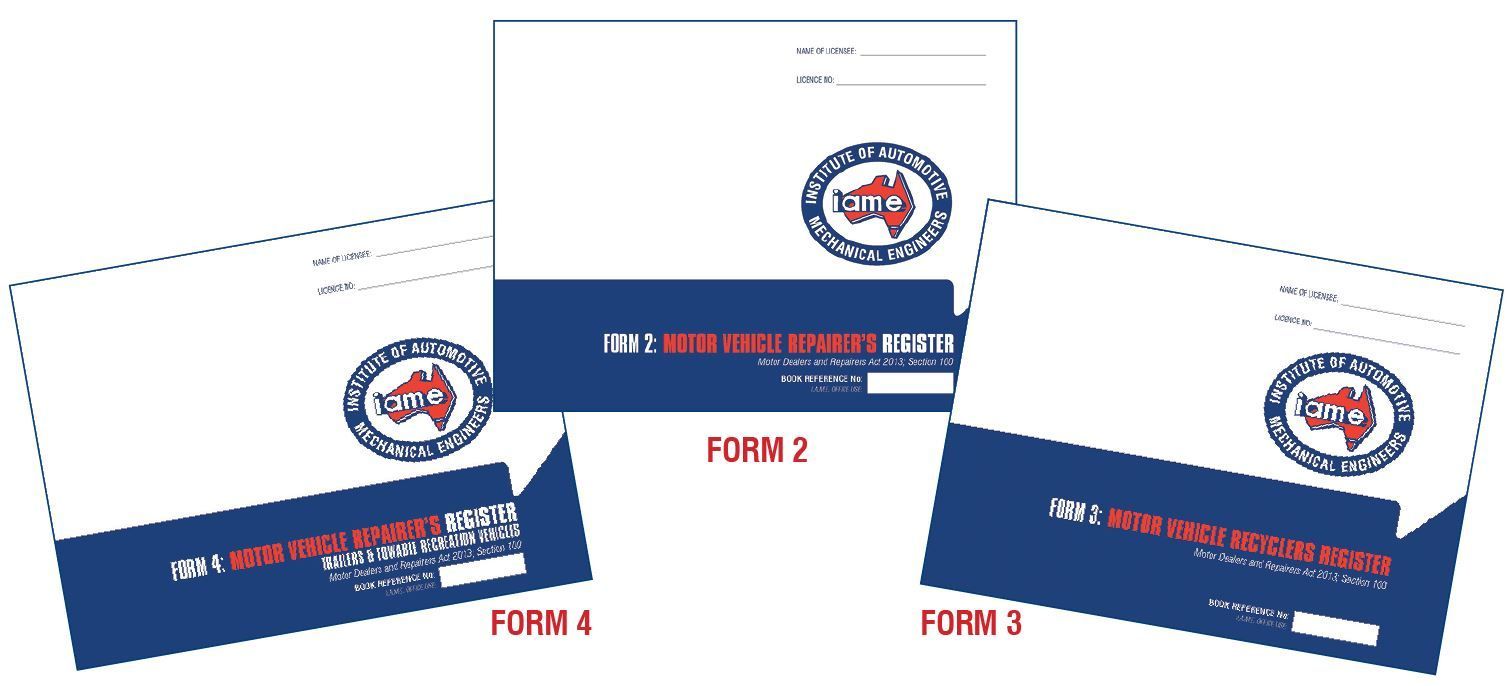 Forms with blue and white design, Australian emblem. Labeled 