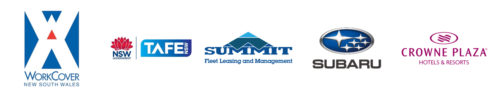 Logos of sponsors: WestConnex, TAFE, Summit, Subaru, and Crown Plaza.