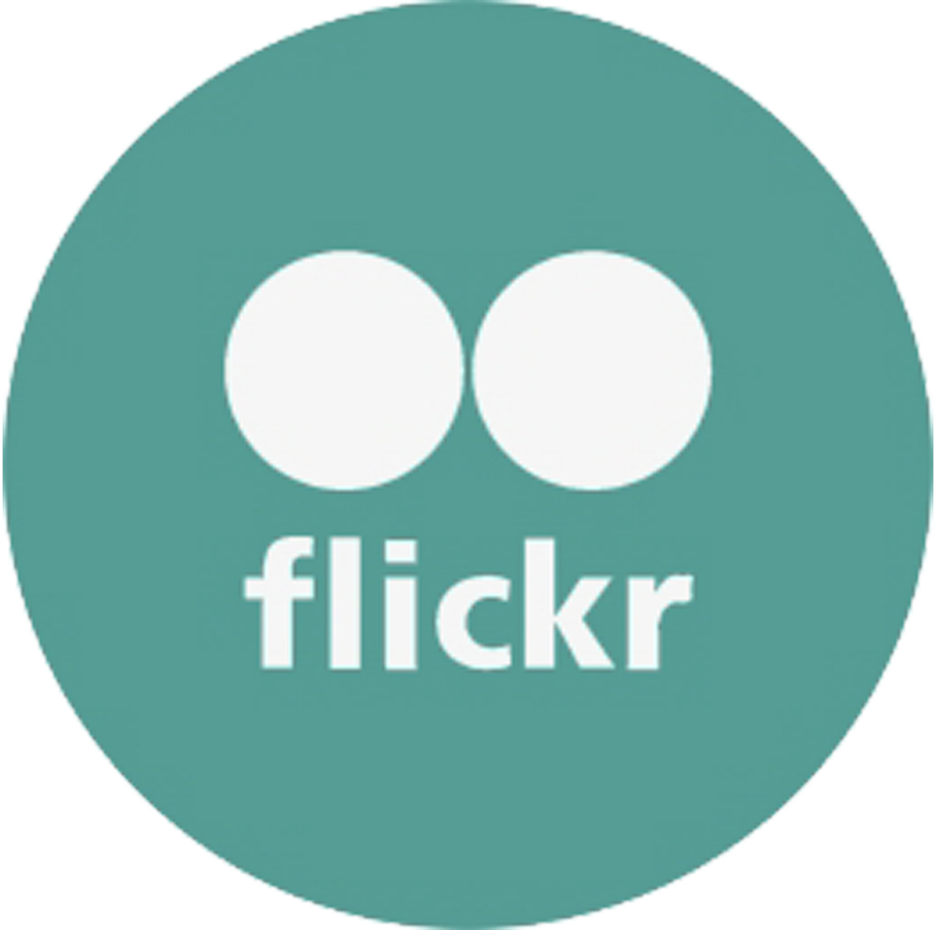 A flickr logo in a green circle on a white background