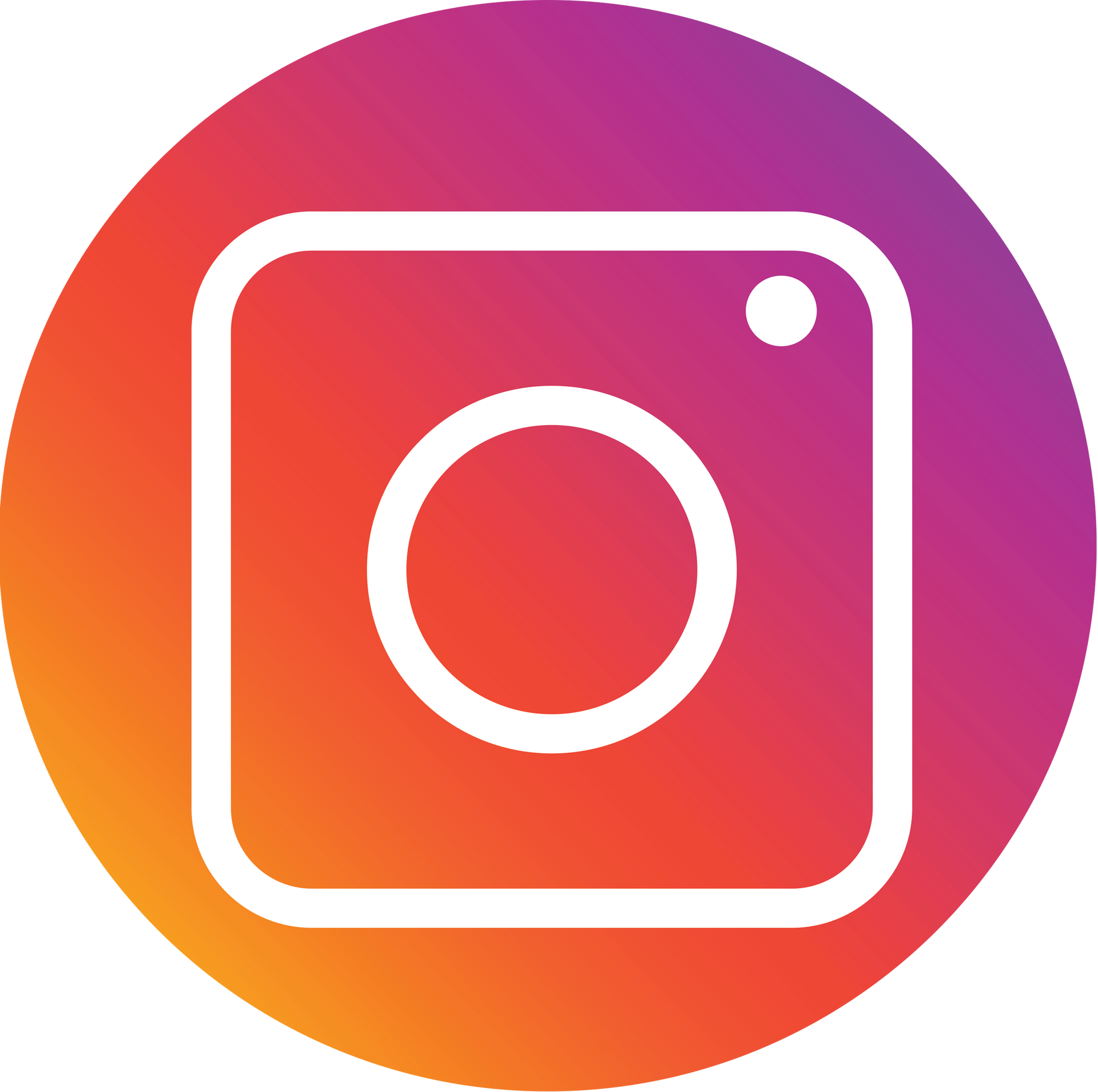 The instagram logo is a square with a circle in the middle.