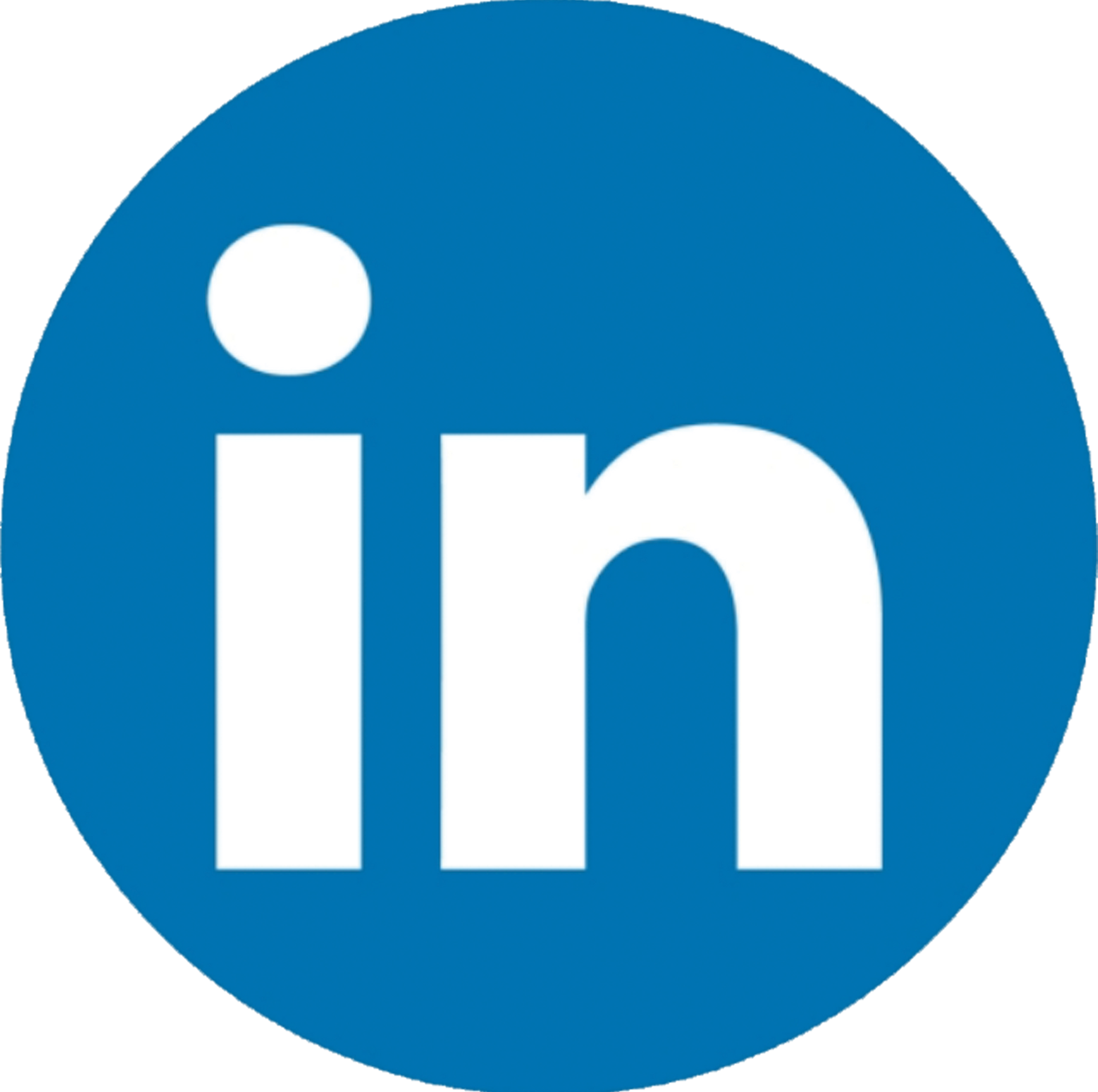 The linkedin logo is in a blue circle