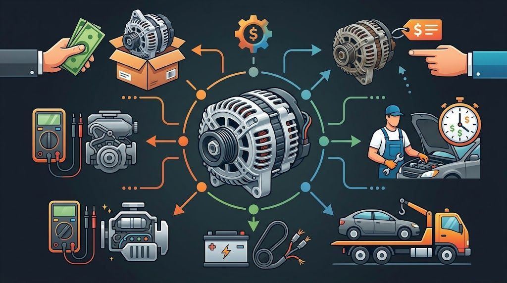  Infographic on alternator replacement cost factors
