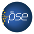 Logotipo circular azul de ACH PSE con texto blanco y detalles de circuitos amarillos.