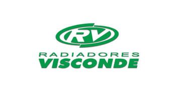 Logotipo de Radiadores Visconde en verde con emblema RV estilizado