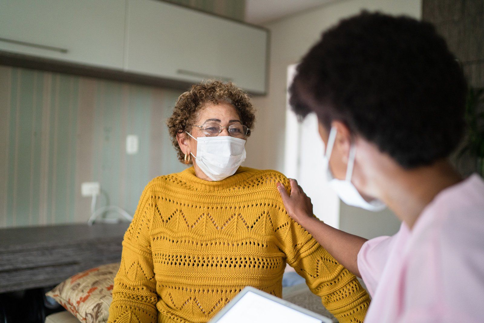 Consoling Senior Patient At Home — Jackson, MS — Prime Care Nursing Consoling Senior Patient At Home — Jackson, MS — Prime Care Nursing