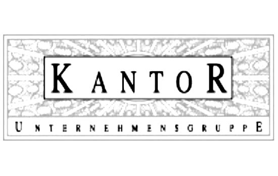 Ein schwarz-weißes Logo für kantor unternehmensgruppe