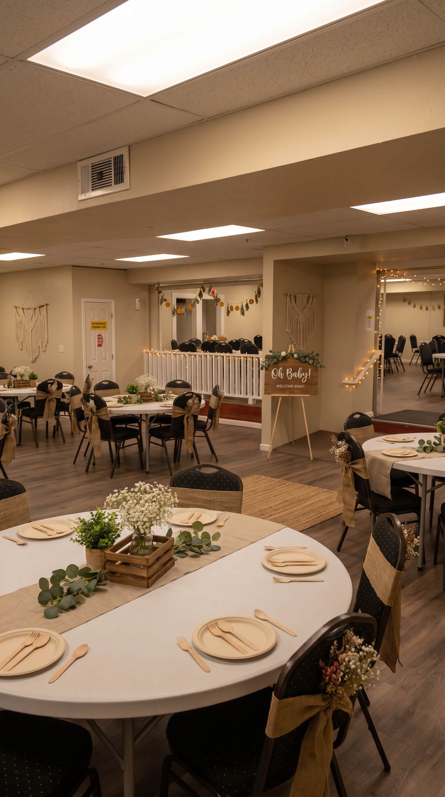 Decorated banquet hall