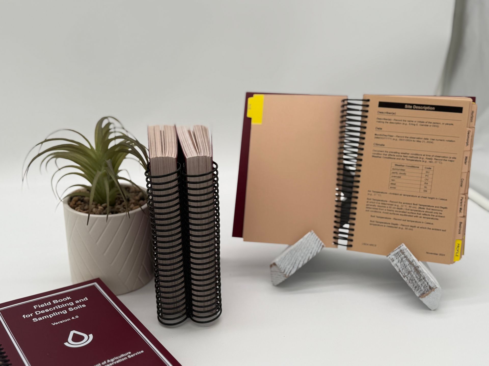 Waterproof USDA soil field guide with tabs and coil binding
