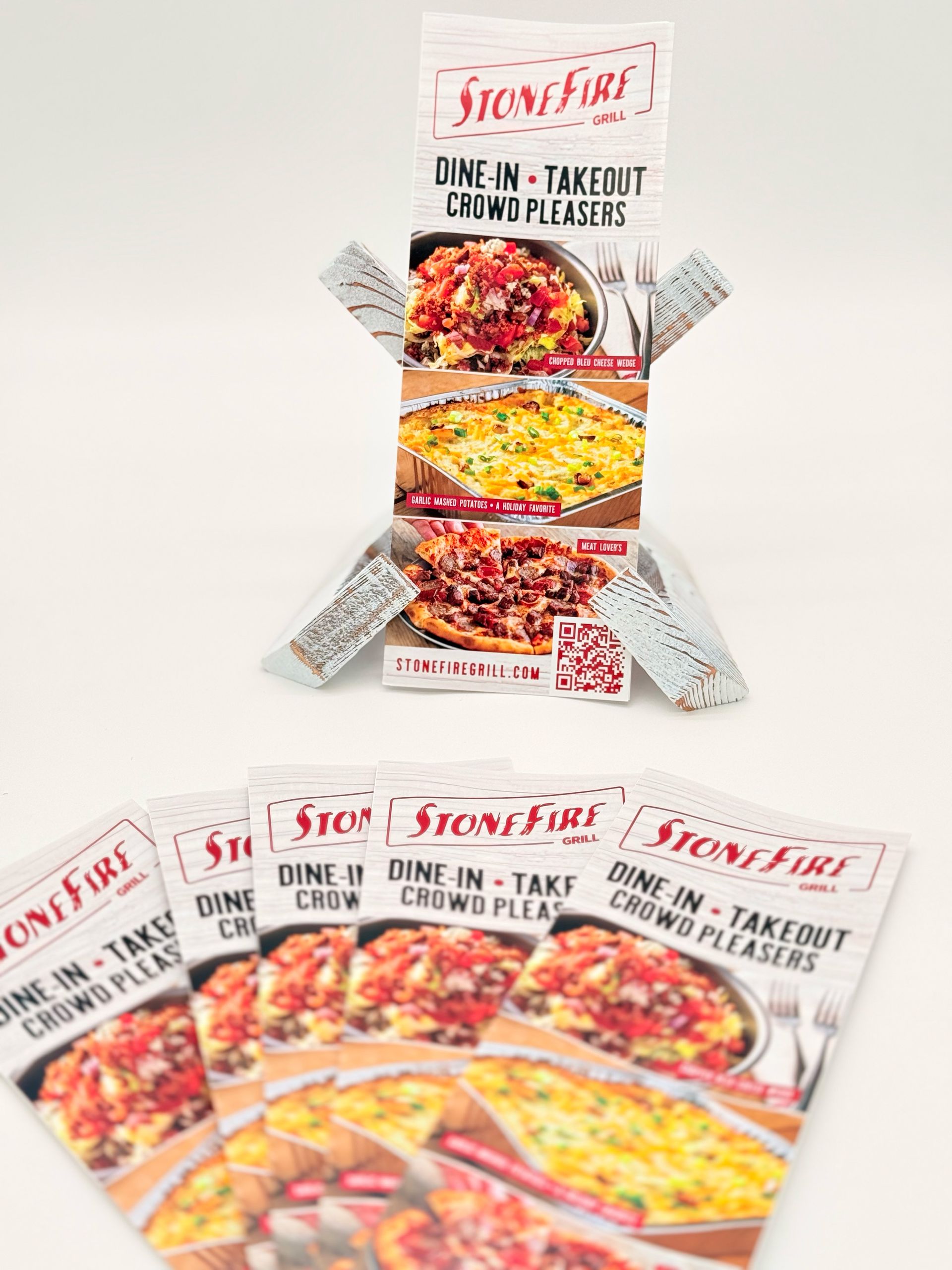 Stonefire Grill accordion-fold restaurant menu