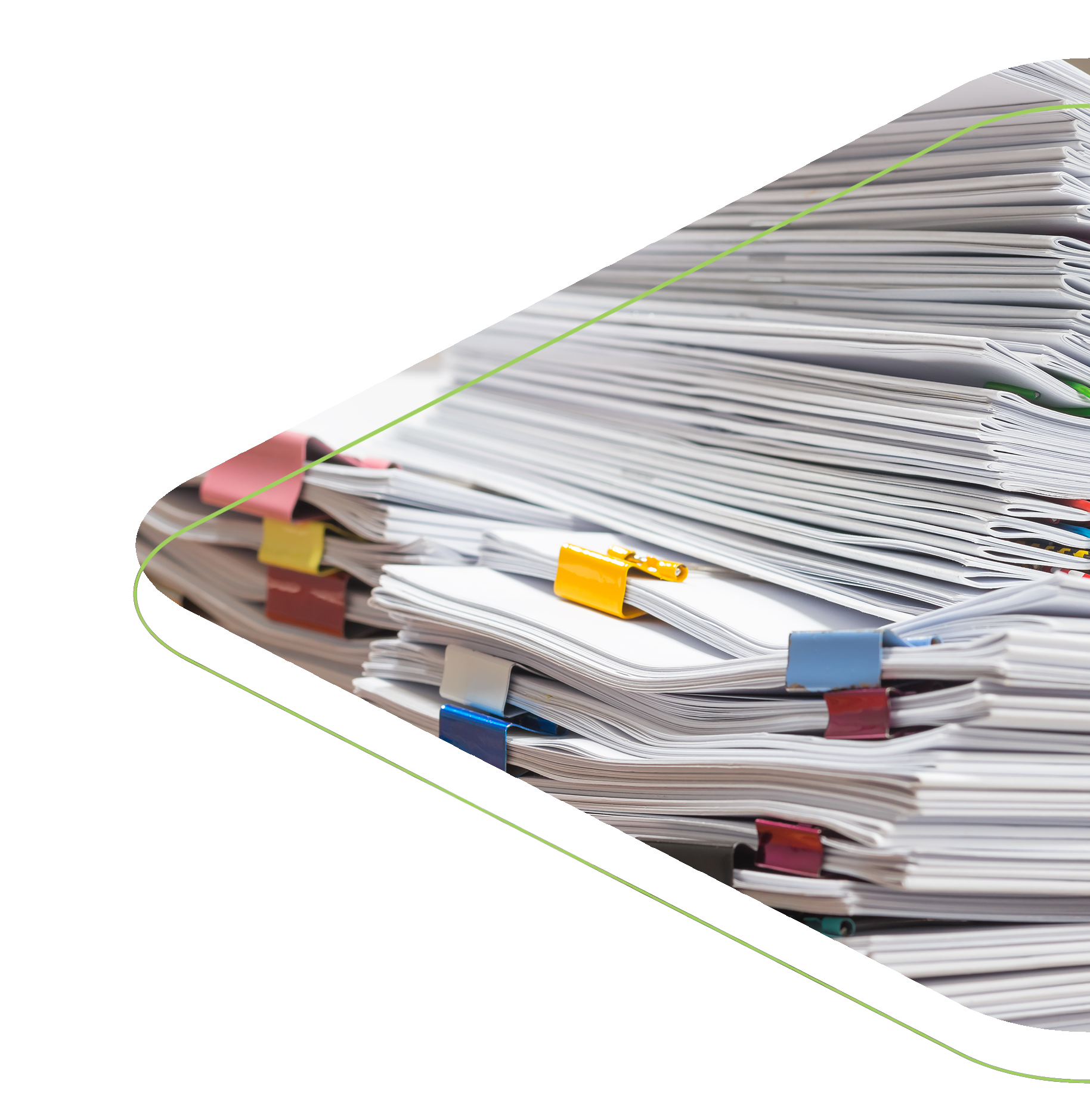A pile of school papers