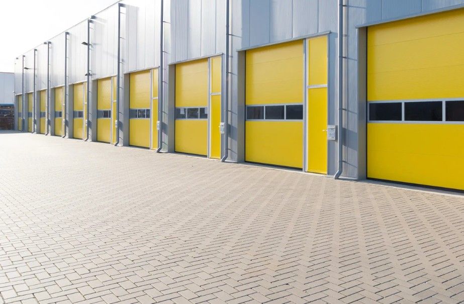 block paving commercial driveway of a distribution business