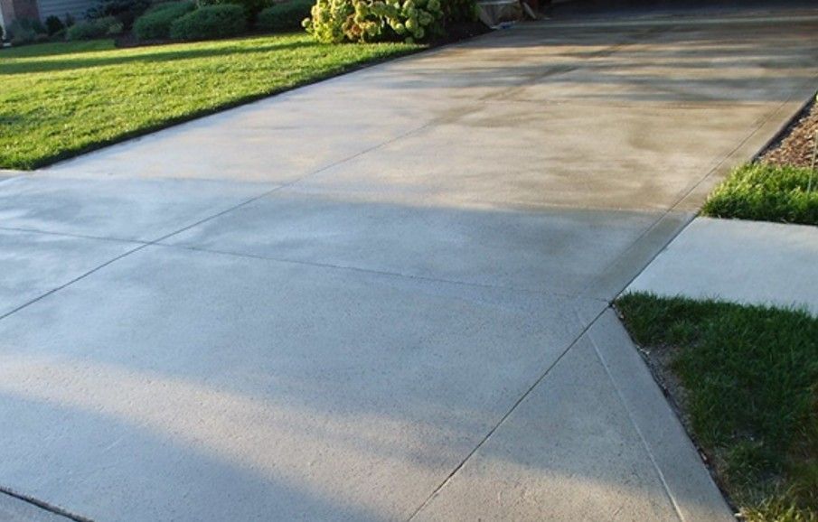 concrete driveway to a small business premises
