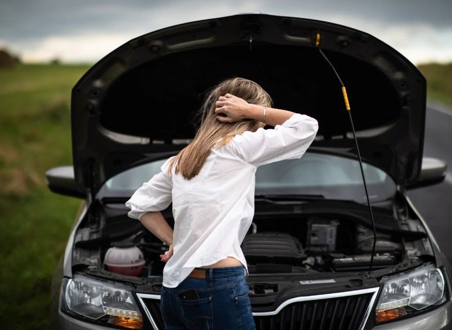 woman in need of a mobile mechanic's service