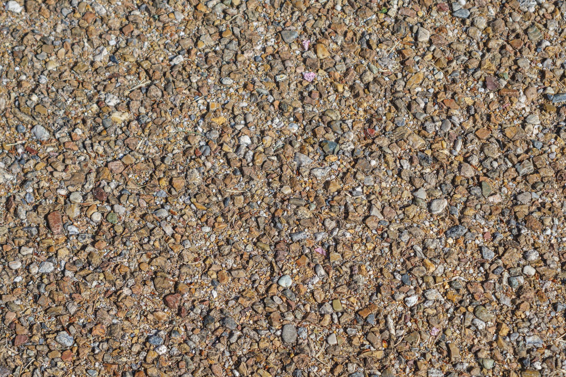 Close-up of a resin bound aggregate driveway surface