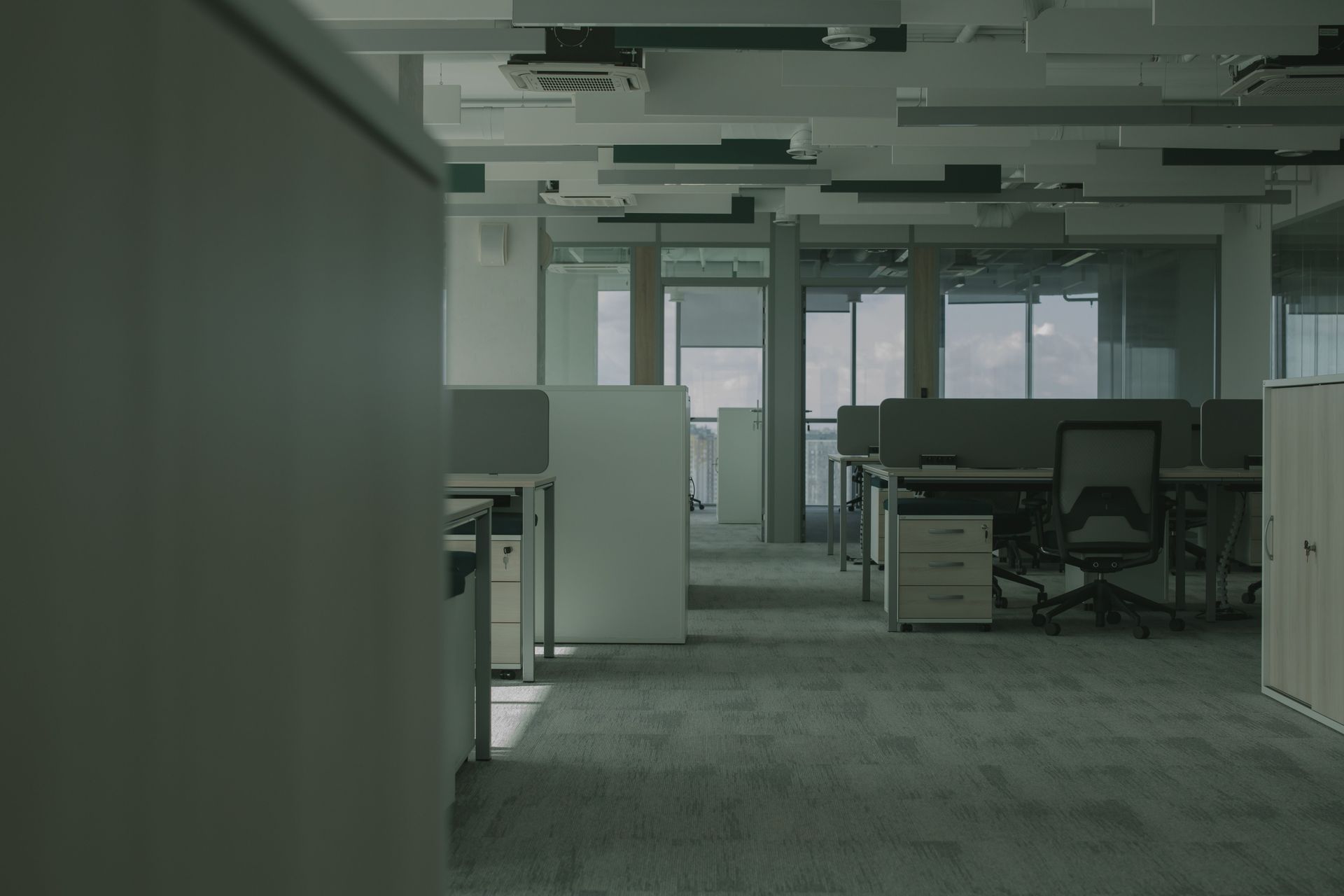Empty open-plan office after a clearance