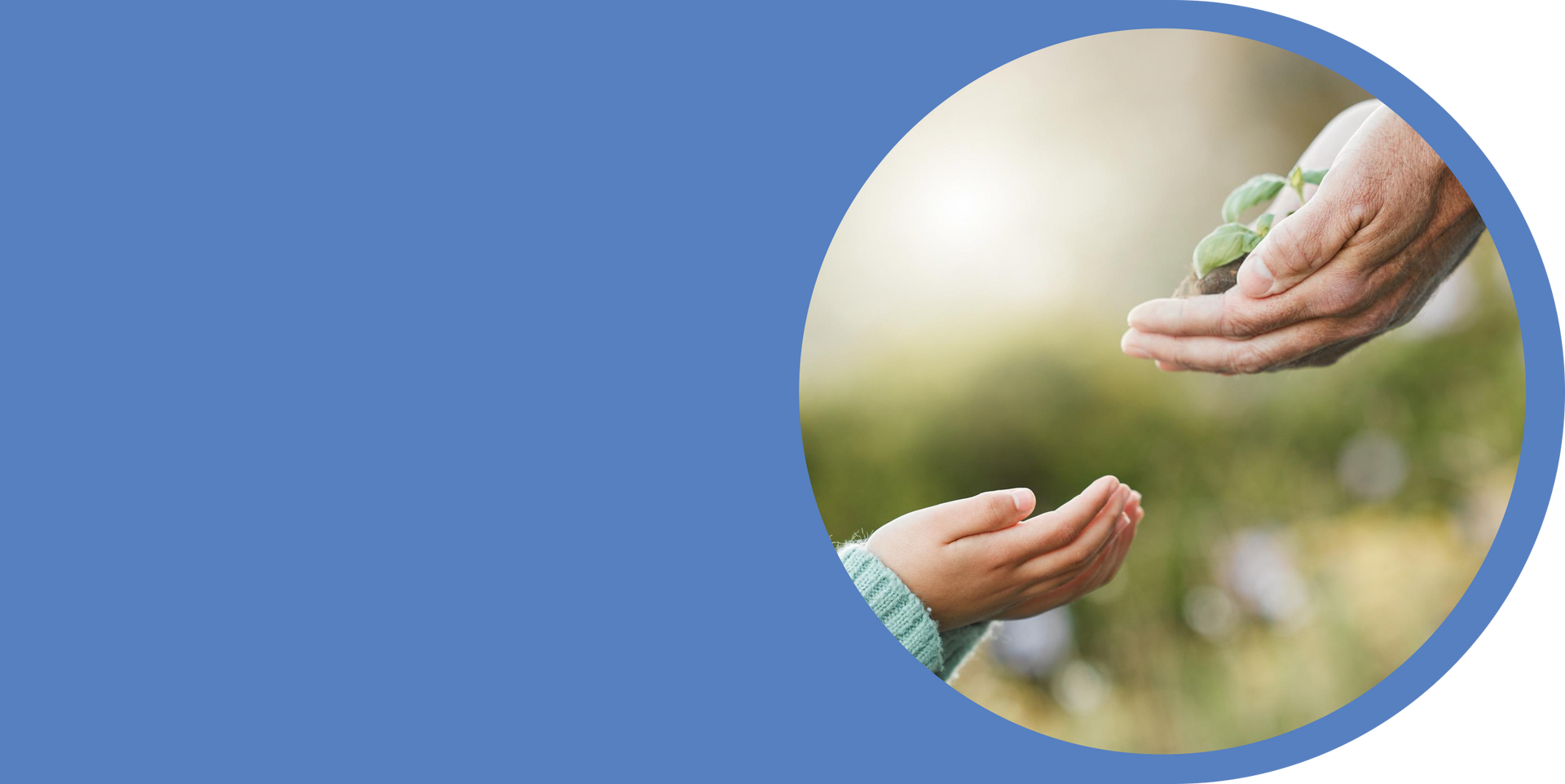 Hands passing a green leaf symbolizing giving, care, and community donation.