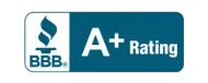 BBB A+ rating badge in blue and white