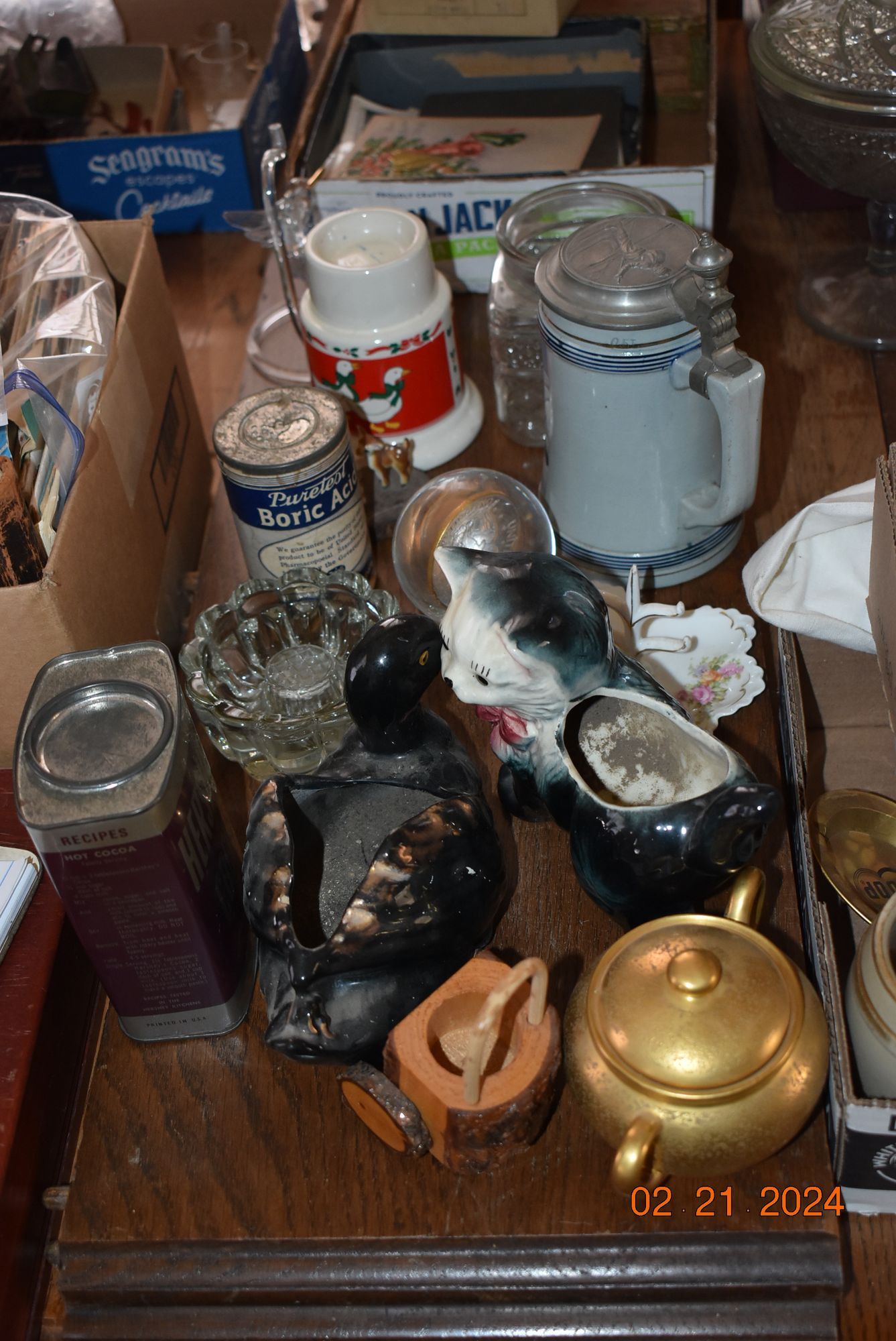 Classic cups and glass figures