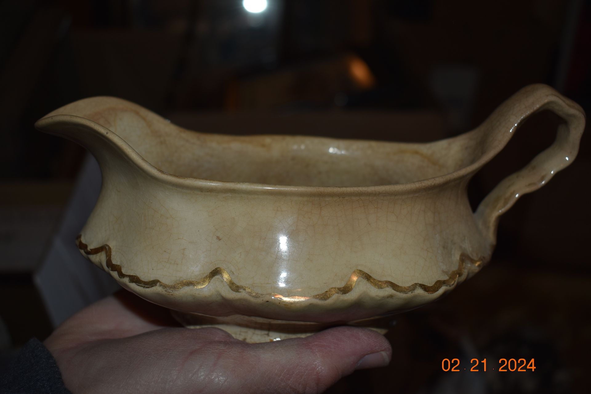 antique gray bowl