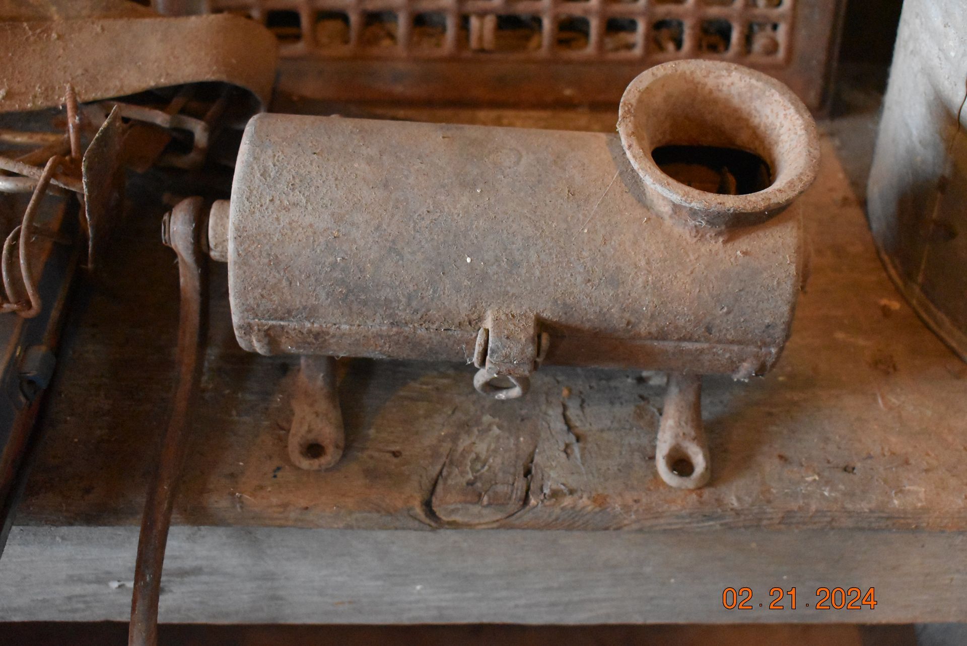 Antique steel food grinder