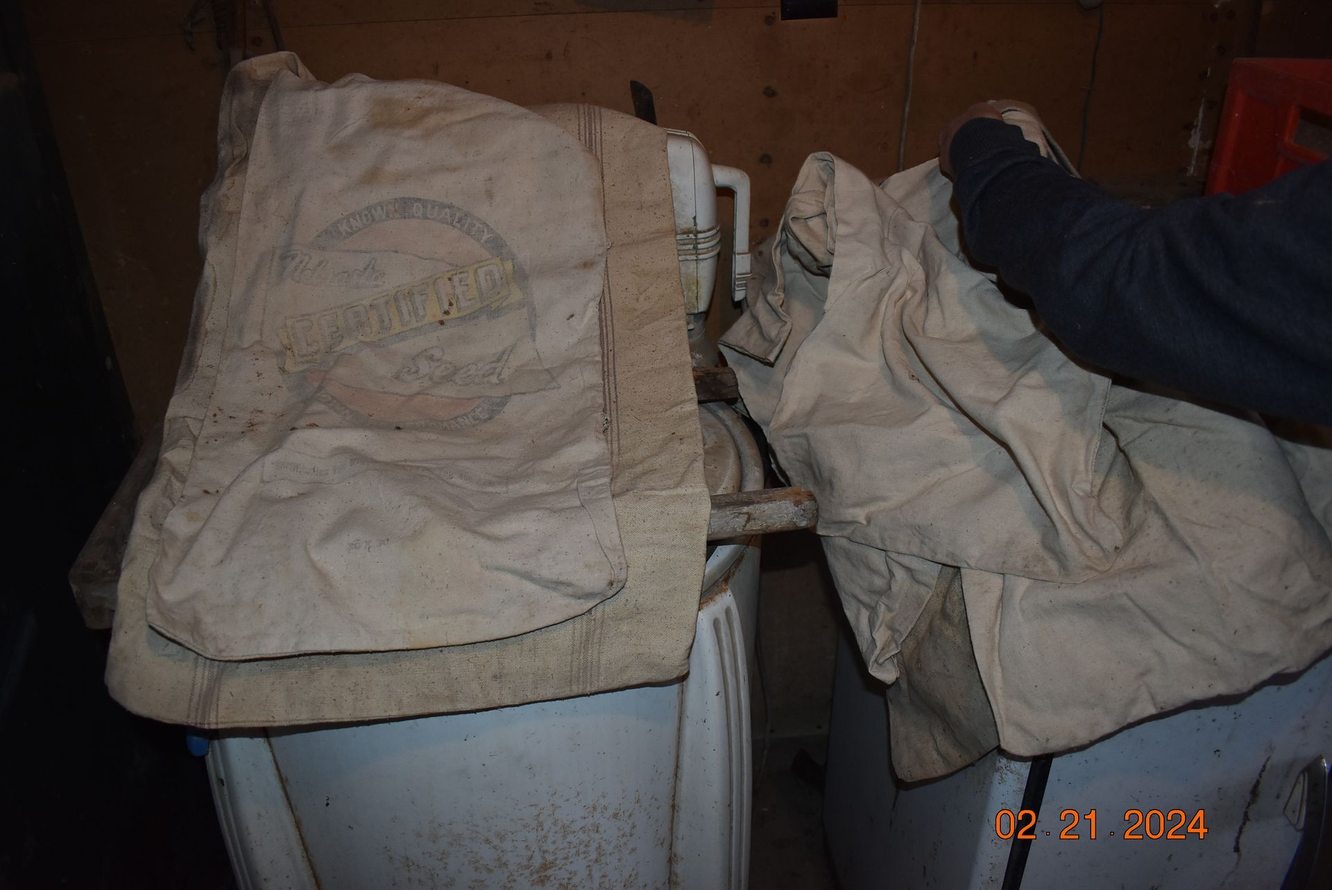 Certified seed bags.