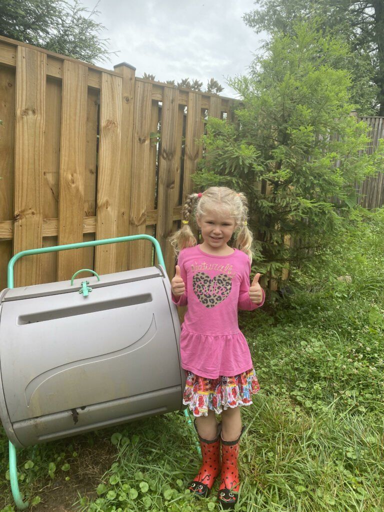 Montessori child in the garden