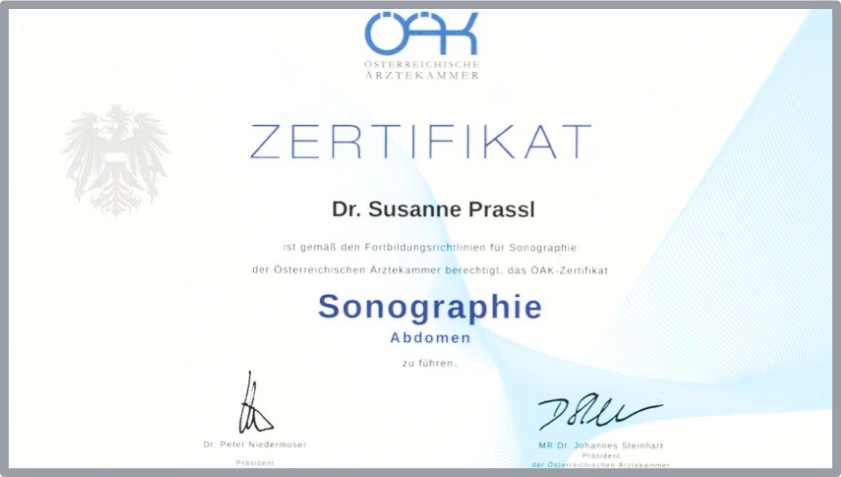 Zertifikat Sonographie