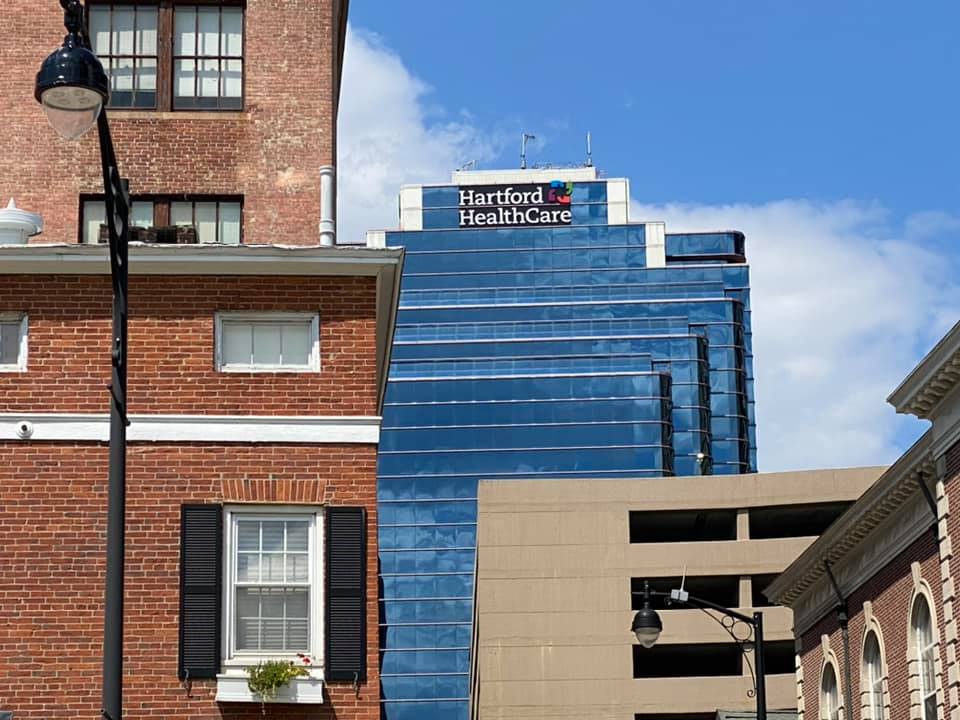 hartford healthcare signage on building
