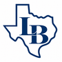 Blue LB monogram inside the outline of Texas state