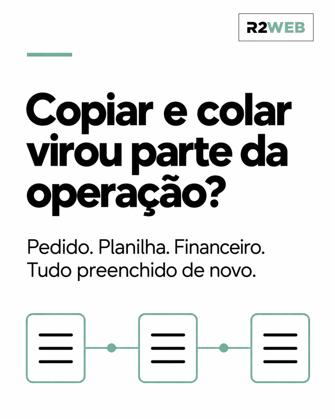 Arte R2WEB sobre informações repetidas e a falta de integração entre sistemas