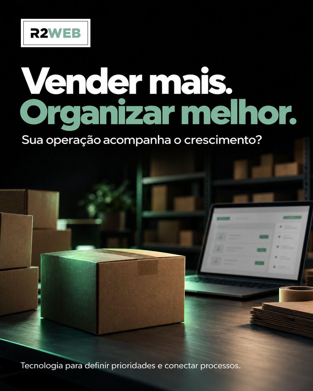 Arte R2WEB sobre automação de processos com organização e controle da operação