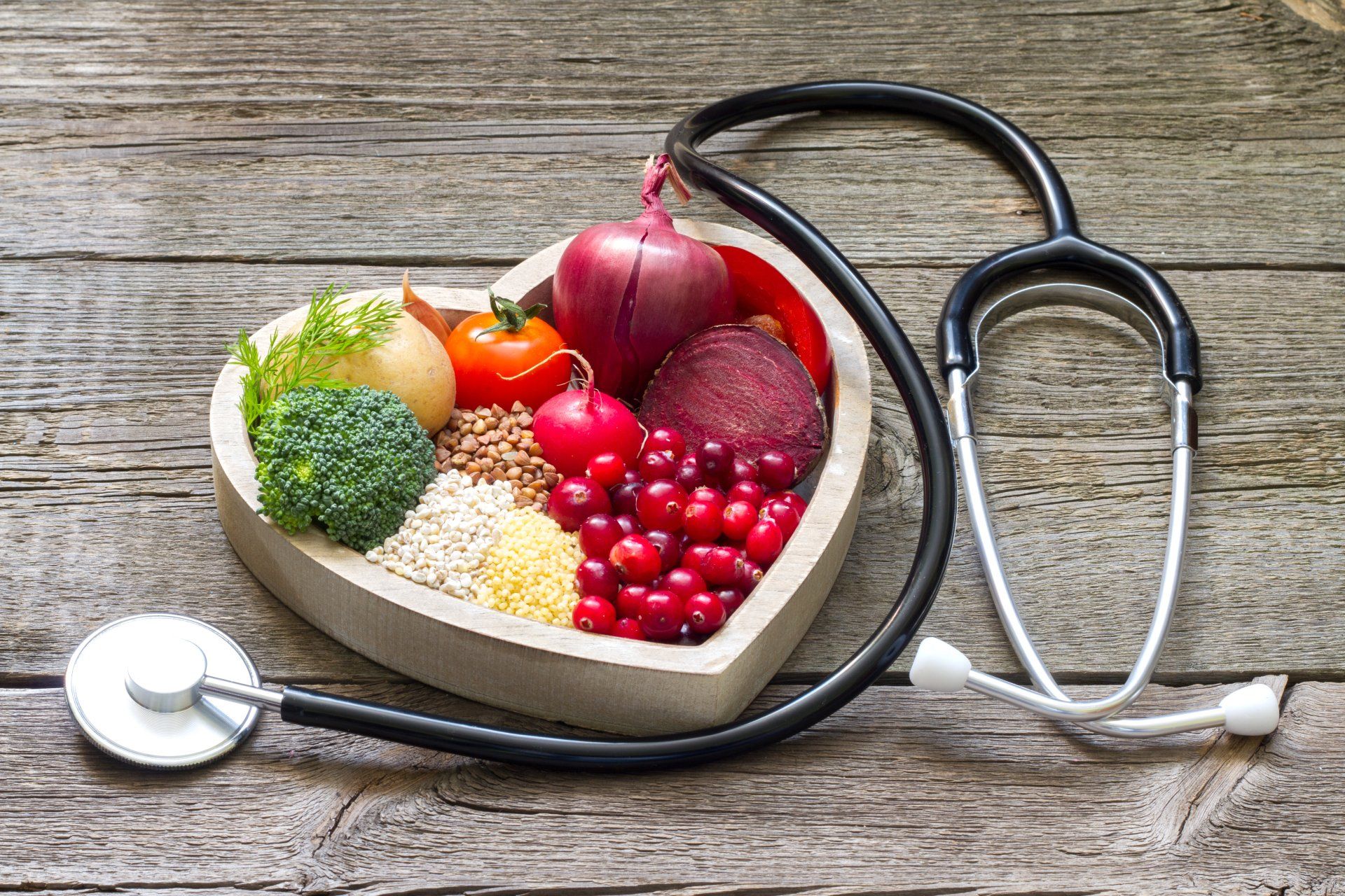 Healthy food in heart and cholesterol diet