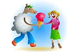 Sheep Giving Ice Cream Sheep Giving Ice Cream