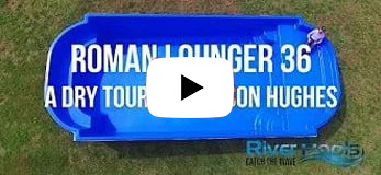 Blue trophy plaque reading “ROMAN LONGER 36” with a white play button overlay on grass