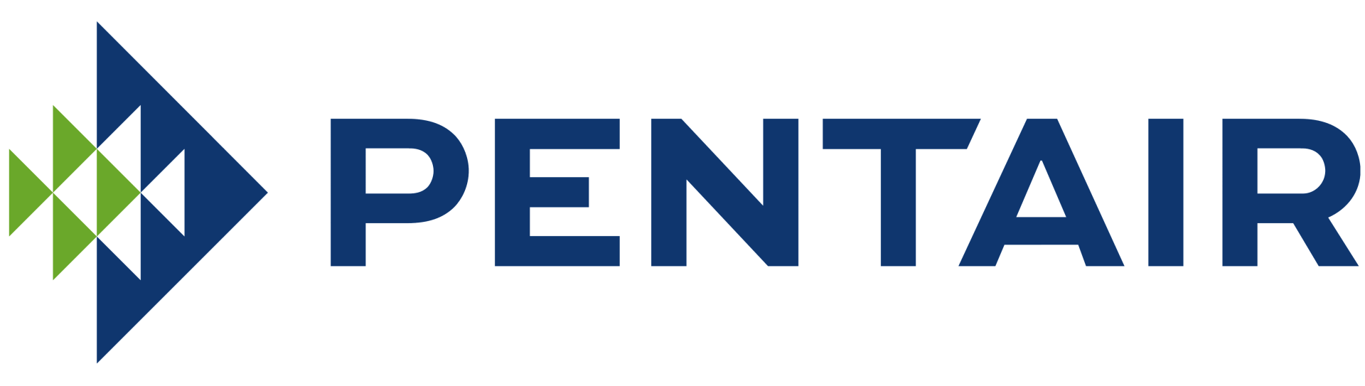 Pentair logo with blue text and green and blue geometric icon on white background