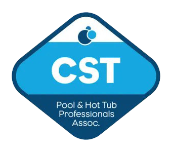 Blue diamond logo with “CST” and “Pool & Hot Tub Professionals Assoc.” text